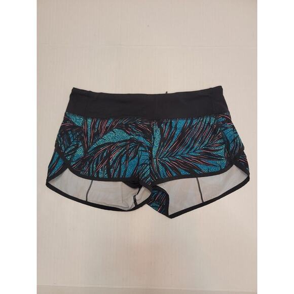 LULULEMON Shorts Women's Size 6 Run Speed Rare Pattern Lined - Picture 1 of 8